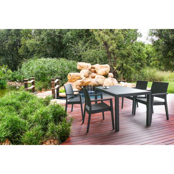 Siesta 5 Piece Resin Rattan Outdoor Dining Setting