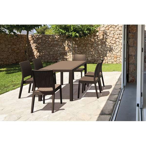 Siesta 7 Piece Resin Rattan Dining Setting with Florida Chair