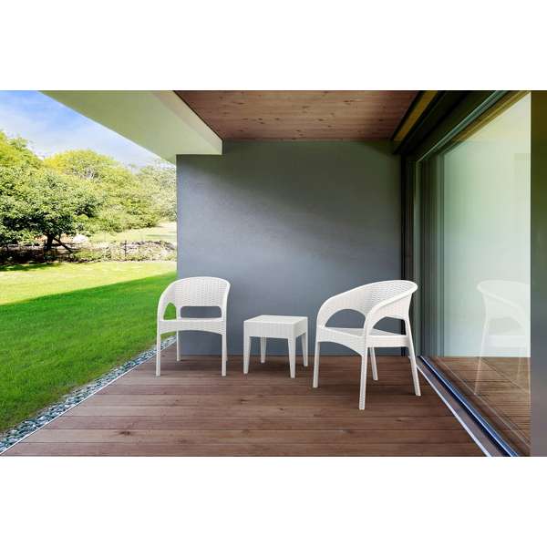 Siesta Resin Rattan 3 Piece Chat Setting with Panama Arm Chair
