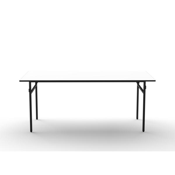 Durafurn Brooklyn 1830mm x 760mm Trestle Table - White / Black T Mould Edging