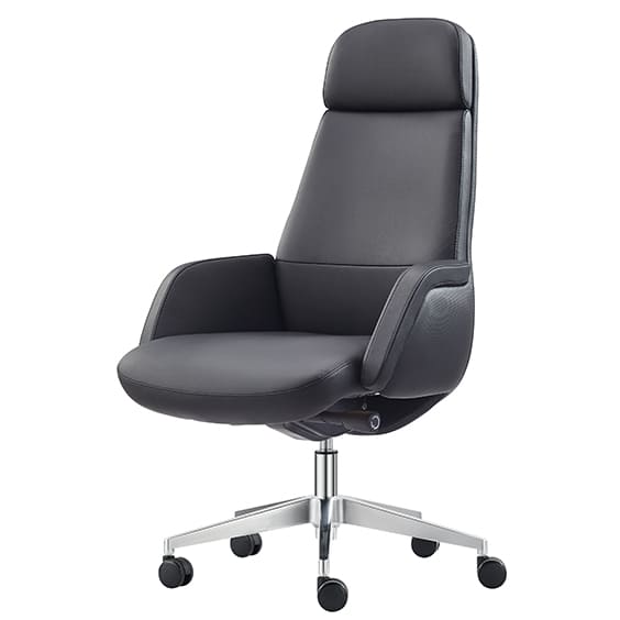 Captain Executive Black Leather Chair