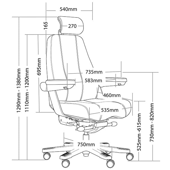 Corsa Leather Executive Office Chair 200kg