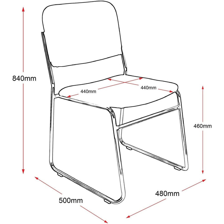 Evo Visitor Meeting Chair Stackable Red