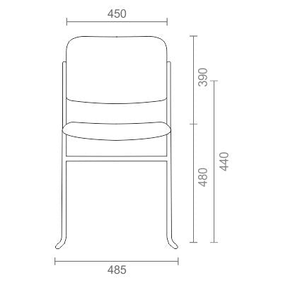 Evo Visitor Meeting Chair Stackable Red