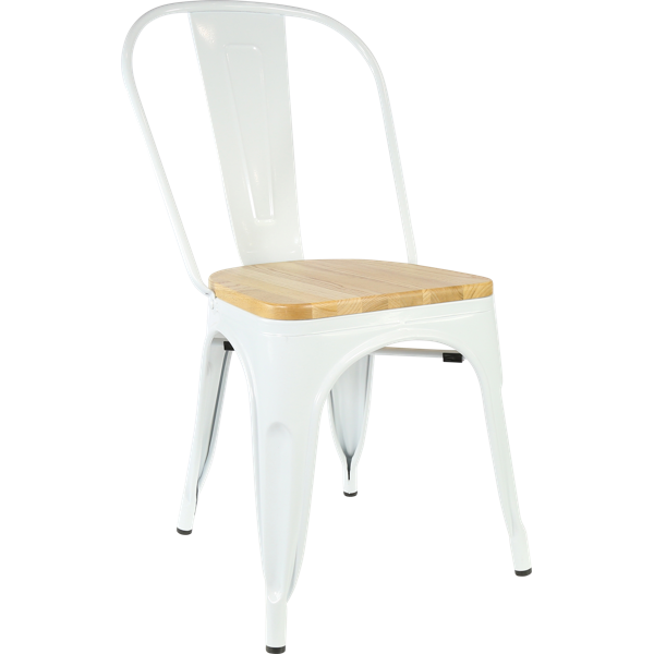 Durafurn Riviera Chair with Timber Seat - White