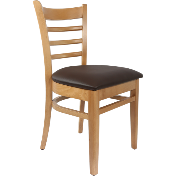 Durafurn Florence Chair - Natural - Chocolate Vinyl Seat
