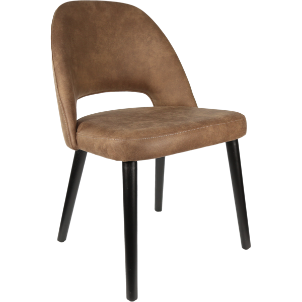 Durafurn Semifreddo Chair - Black Legs/Mocha Fabric