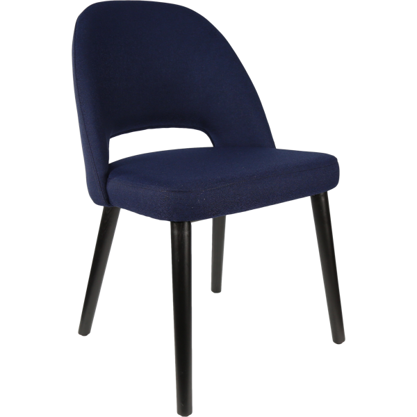 Durafurn Semifreddo Chair - Black Legs/Navy Woven Fabric