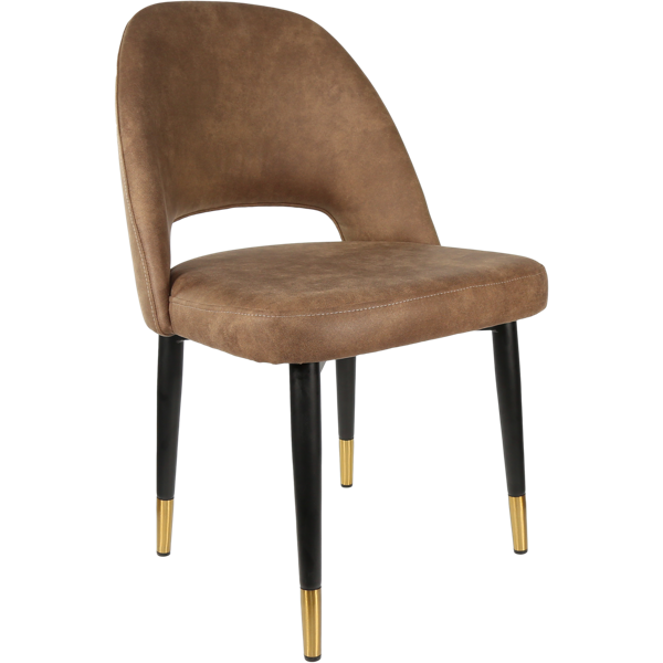 Durafurn Semifreddo Chair - Black Metal 450h Legs/Mocha Fabric