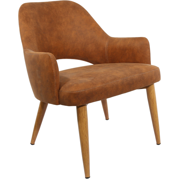 Durafurn BonBon Armchair - Metal Timber Image Base - Natural Oak