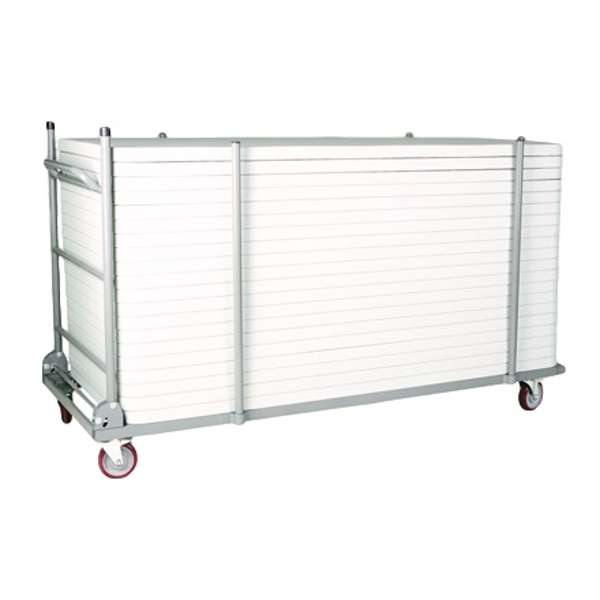 Durafurn Manhattan Trestle Package - 10x Tables 2420 x 760mm Rectangle - with 1x Trolley