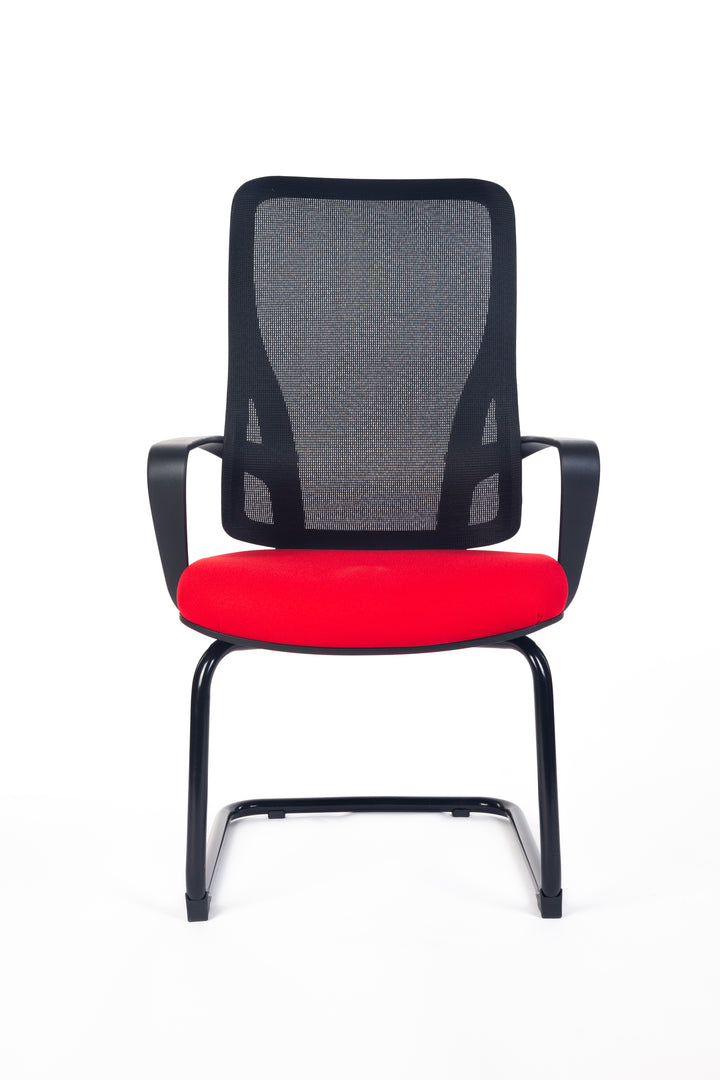 Swan Visitor Meeting Mesh Chair Arms Red