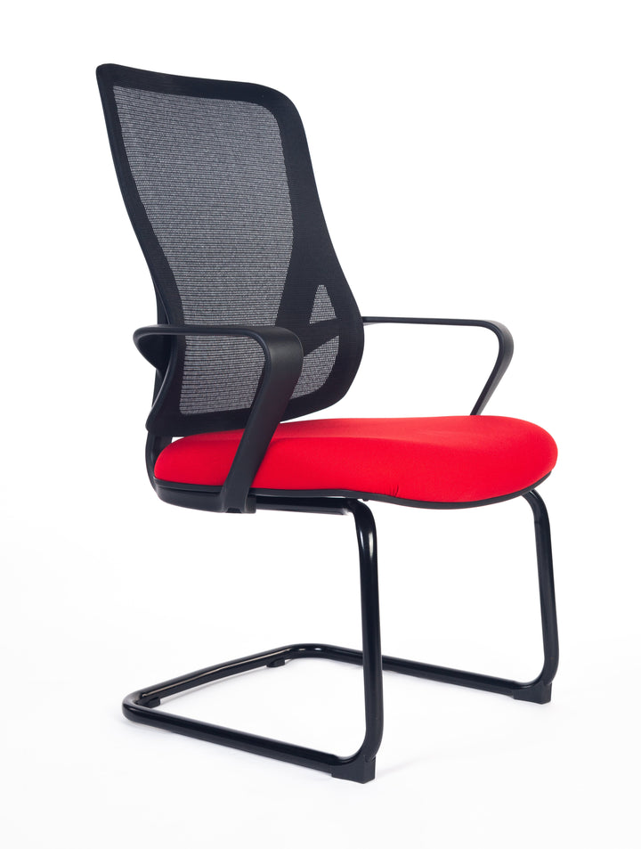 Swan Visitor Meeting Mesh Chair Arms Red