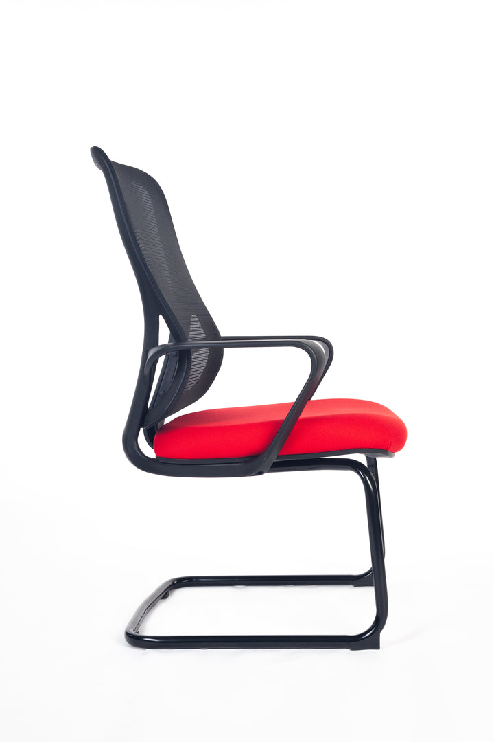 Swan Visitor Meeting Mesh Chair Arms Red