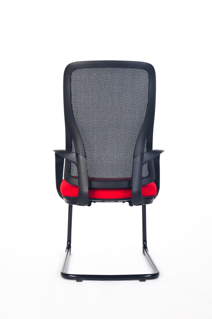 Swan Visitor Meeting Mesh Chair Arms Red