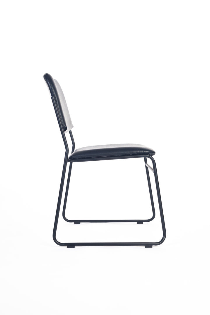 Evo Visitor Meeting Chair Stackable Black Vinyl