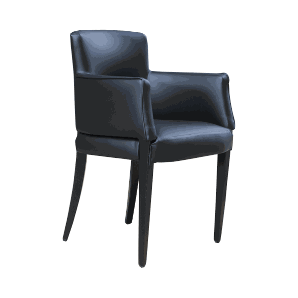 Durafurn Omega Arles Armchair - Black Dolaro Vinyl - Wenge H