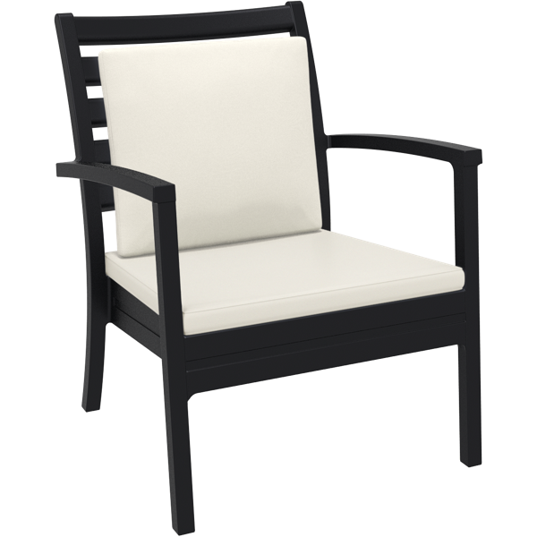 Siesta Artemis XL Arm Chair - Black with Beige Seat and Back Cushion