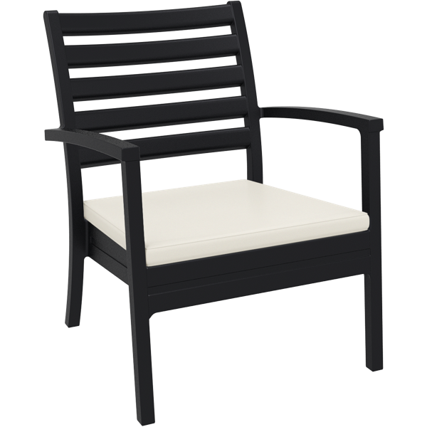 Siesta Artemis XL Arm Chair - Black with Beige Seat Cushion
