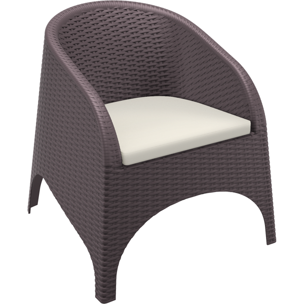 Siesta Aruba Arm Chair - Chocolate with Beige Cushion