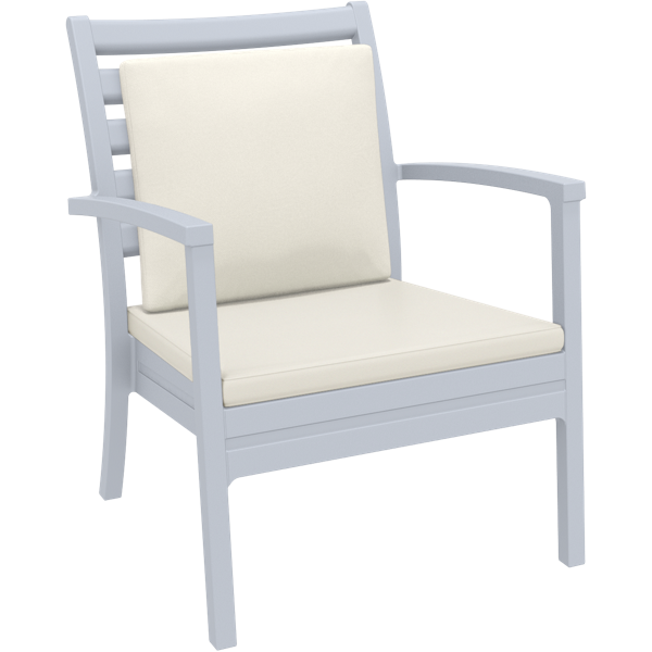 Siesta Artemis XL Arm Chair - Silver Grey with Beige Seat and Back Cushion