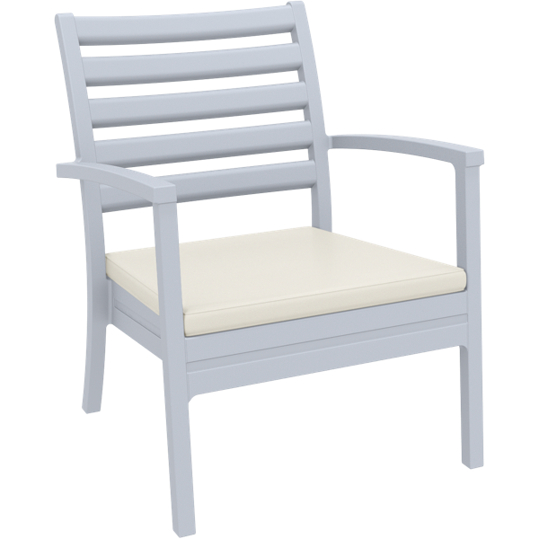 Siesta Artemis XL Arm Chair - Silver Grey with Beige Seat Cushion