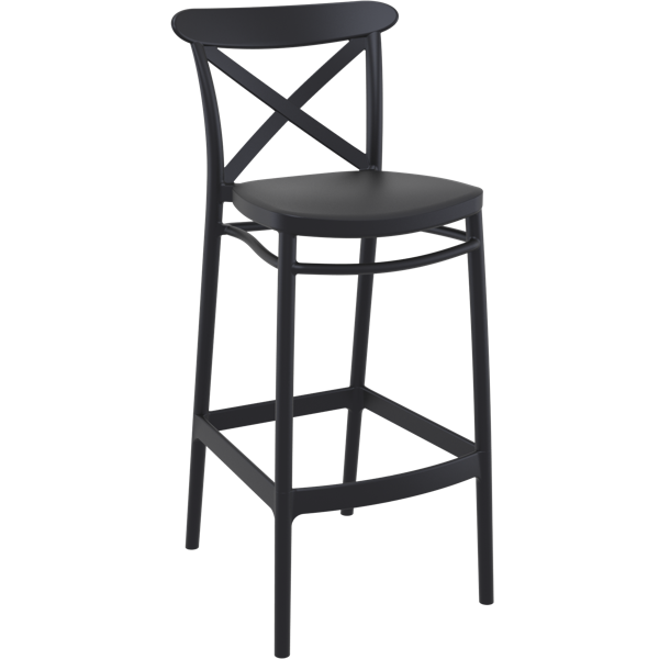 Siesta Cross Bar Stool 75cm (Dry Bar Height) - Black