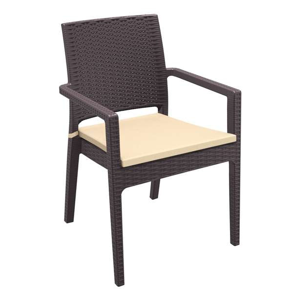 Siesta Ibiza Arm Chair - Chocolate with Beige Cushion