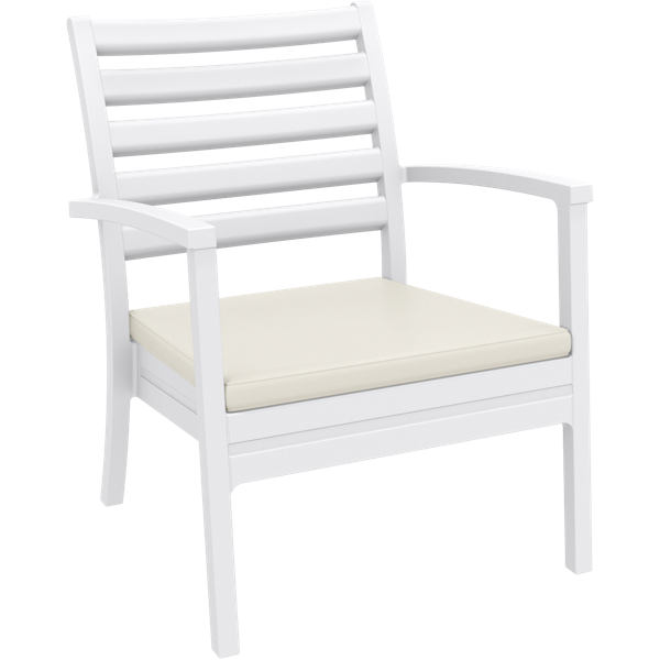 Siesta Artemis XL Arm Chair - White with Beige Seat Cushion
