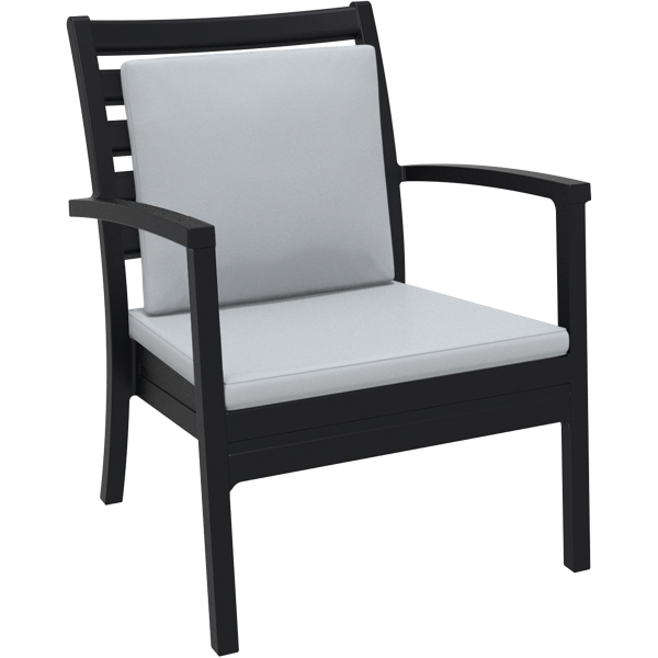 Siesta Artemis XL Arm Chair - Black with Light Grey Seat and Back Cushion