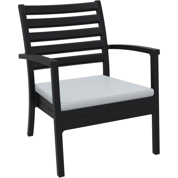 Siesta Artemis XL Arm Chair - Black with Light Grey Seat Cushion