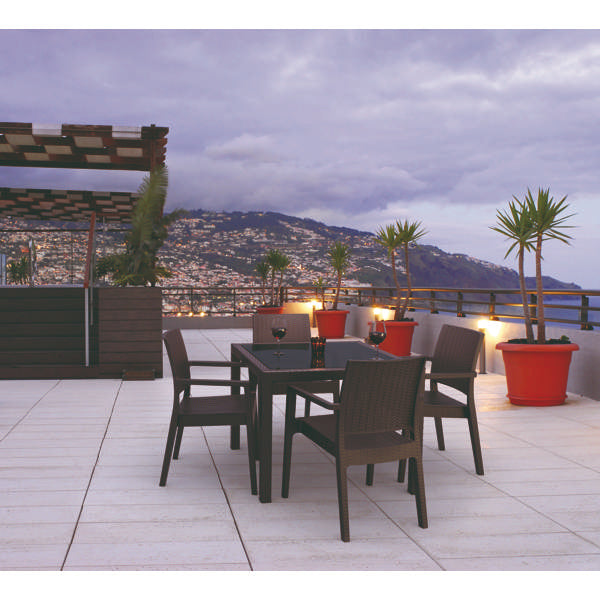 Siesta Bali Table/  Ibiza Arm Chair 4 Seat Package - Chocolate