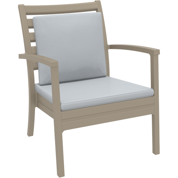 Siesta Artemis XL Arm Chair - Taupe with Light Grey Seat and Back Cushion