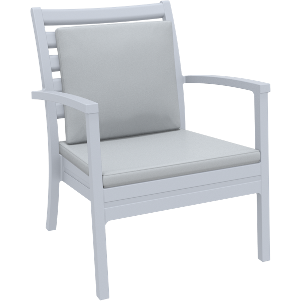 Siesta Artemis XL Arm Chair - Silver Grey with Light Grey Seat and Back Cushion