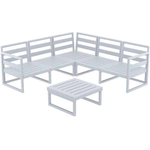 Siesta Mykonos Lounge Corner Set - Silver Grey - No cushions