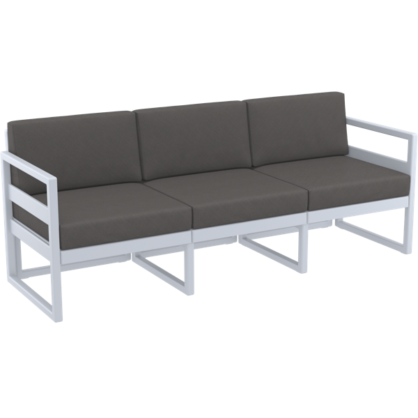 Siesta Mykonos Lounge Sofa XL - Silver Grey with Dark Grey Cushions