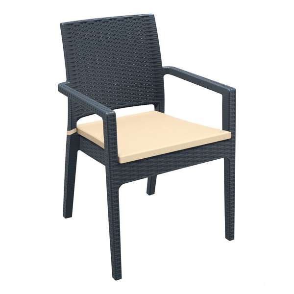 Siesta Ibiza Arm Chair - Anthracite with Beige Cushion