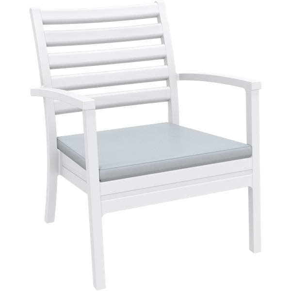 Siesta Artemis XL Arm Chair - White with Light Grey Seat Cushion