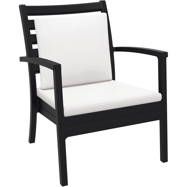 Siesta Artemis XL Arm Chair - Black with White Seat and Back Cushion
