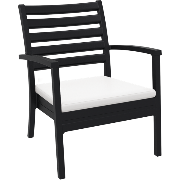 Siesta Artemis XL Arm Chair - Black with White Seat Cushion