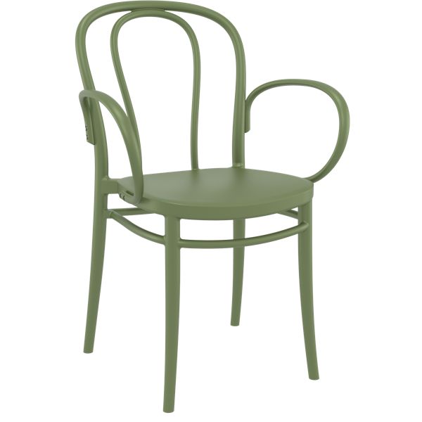 Siesta Victor XL Chair - Olive Green with Light Grey Fabric Cushion