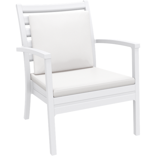 Siesta Artemis XL Arm Chair - White with White Seat and Back Cushion