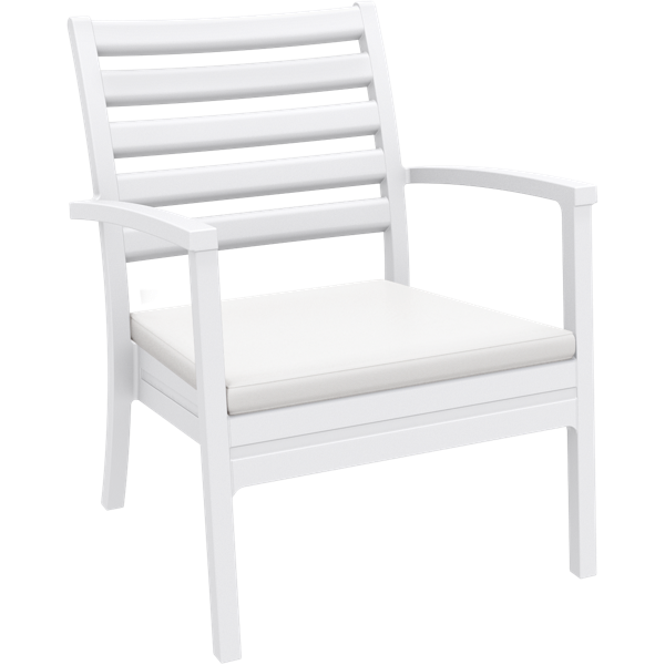 Siesta Artemis XL Arm Chair - White with White Seat Cushion