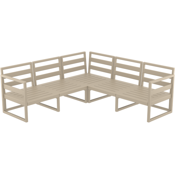 Siesta Mykonos Lounge Corner - Taupe - No cushions