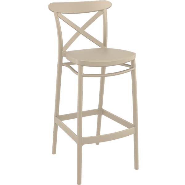 Siesta Cross Bar Stool 75cm (Dry Bar Height) - Taupe