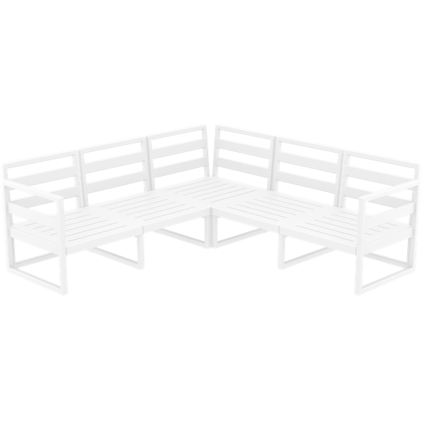 Siesta Mykonos Lounge Corner - White - No cushions