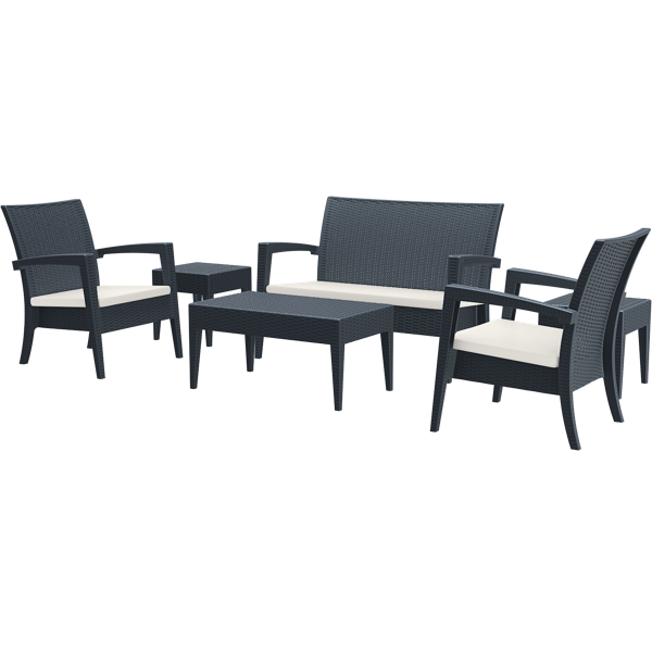 Siesta Miami (Tequila) Lounge Set - Anthracite with cushions