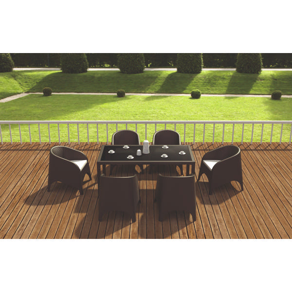 Siesta Tahiti Table/Aruba Arm Chair 6 Seat Package - White