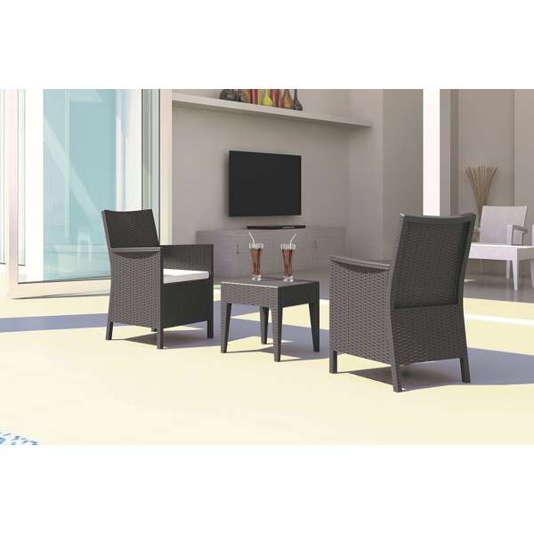 Siesta California Tub Chair with cushion/ Miami Side Table - Anthracite