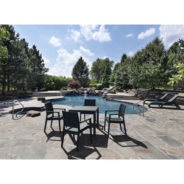 Siesta Orlando 80 Table Ibiza Arm Chair 4 Seat Package - Anthracite